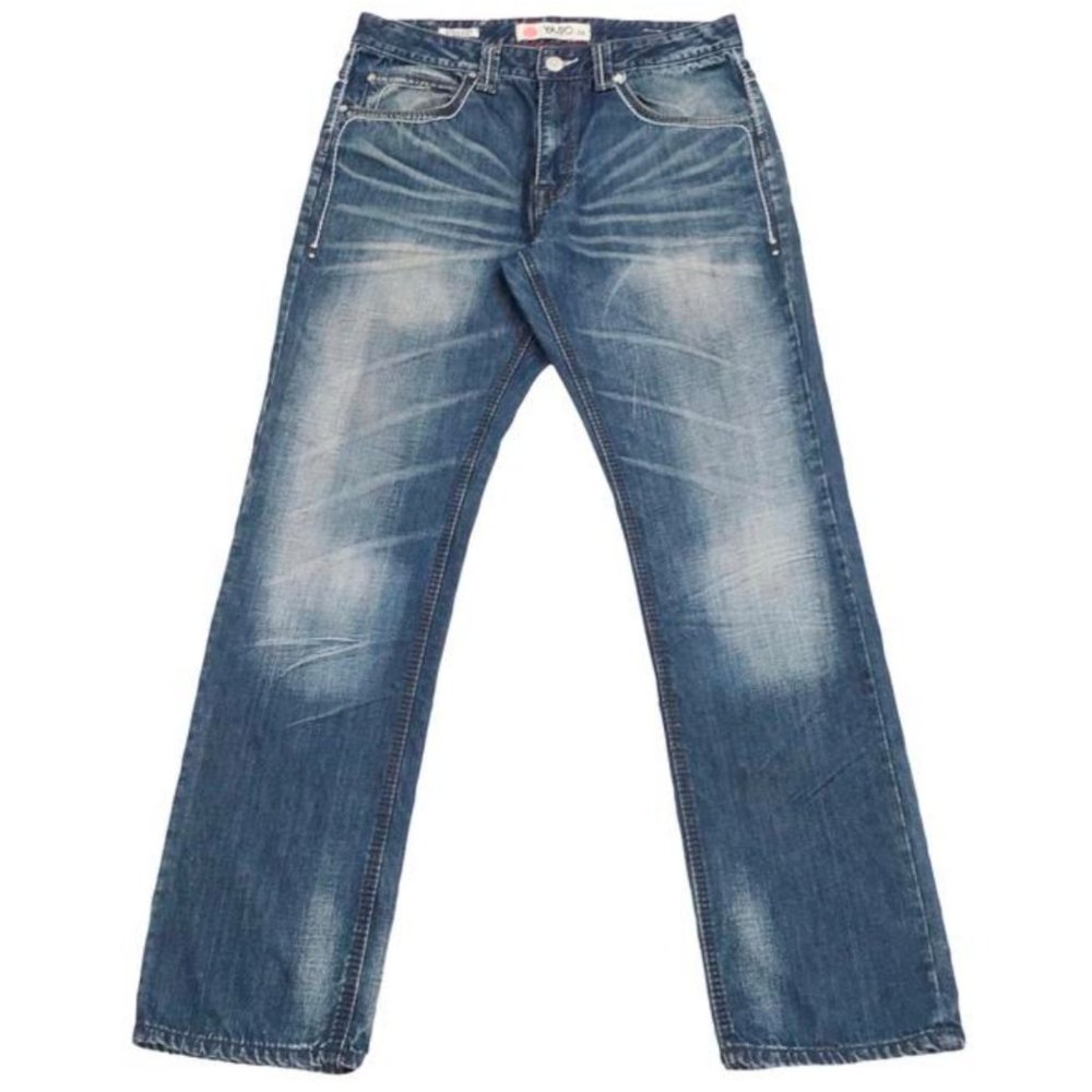 Yaso • Stitching Straight Leg Jeans 34x33